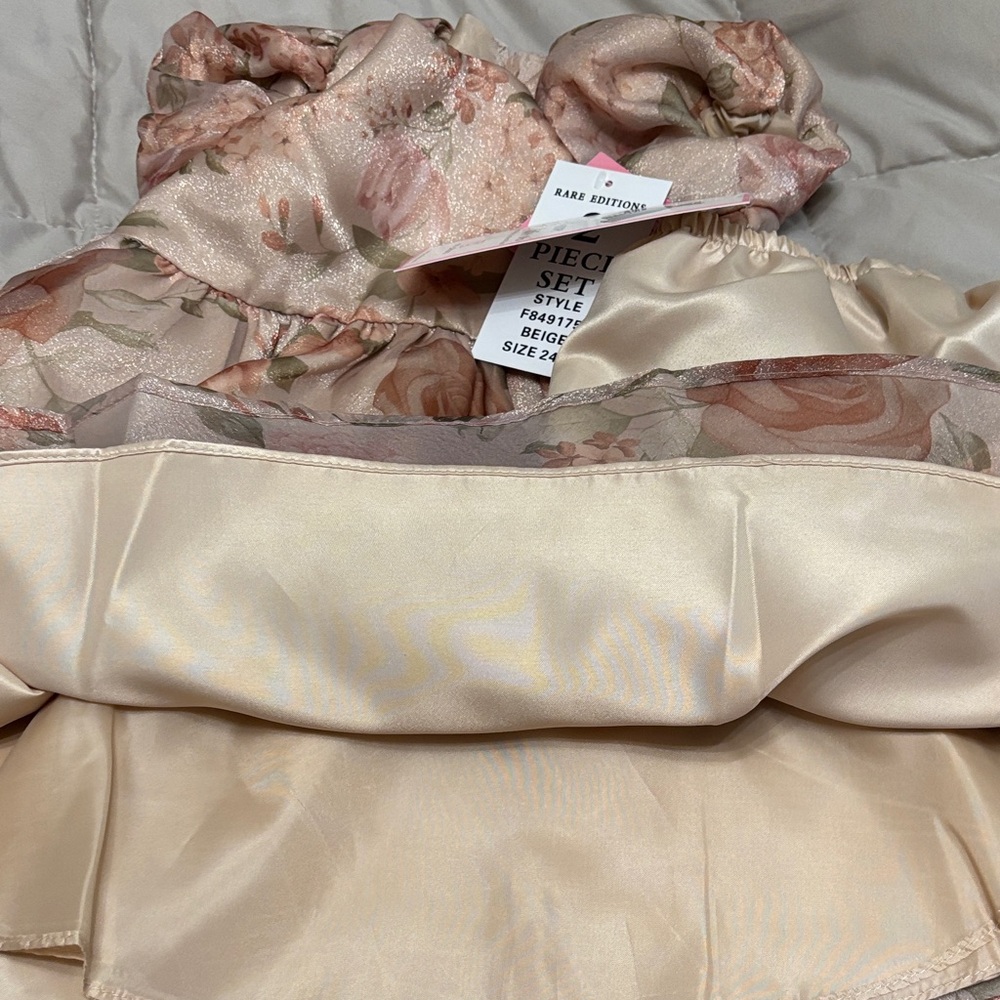 Brand New Rare Editions Pink and Cream Floral Dress Easter size 24 months - Picture 4 of 9